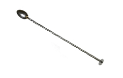Ложка барная витая с плоской кнопкой овал 33 см нерж MG Steel